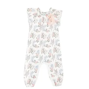 Annabelle White Short Sleeve Bow Romper