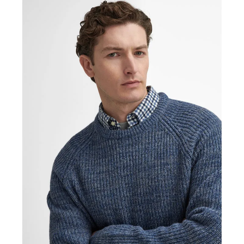 Barbour Horseford Lambswool Crew Neck Mens Jumper - River Blue