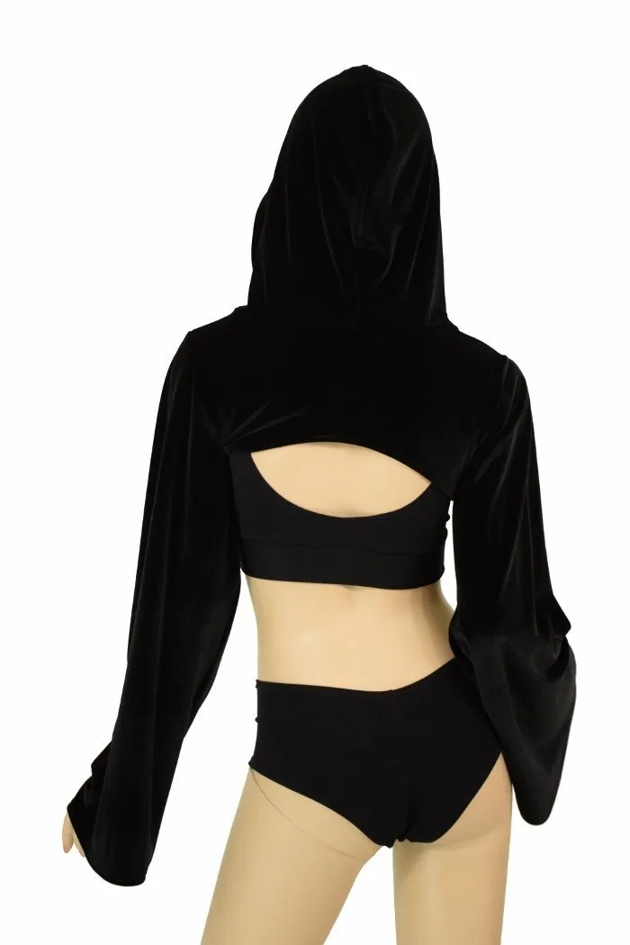 Black Velvet Hooded Bolero