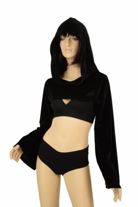 Black Velvet Hooded Bolero