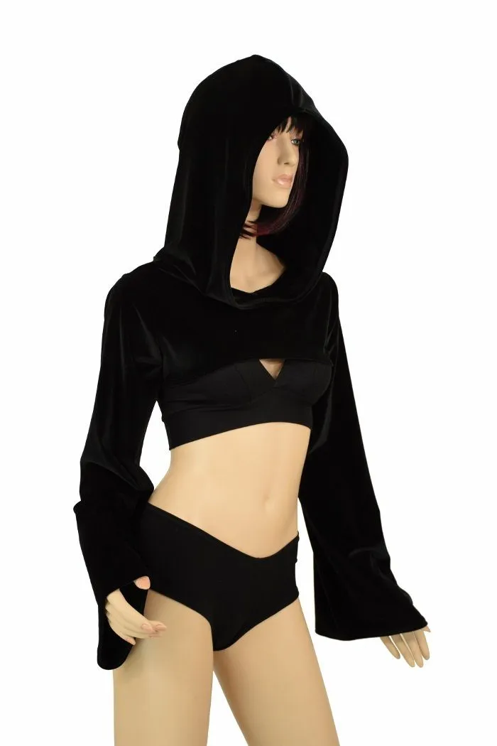 Black Velvet Hooded Bolero