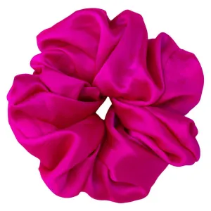 Curlfriend Collective Hot Pink Peony 100% Mulberry Silk Scrunchie