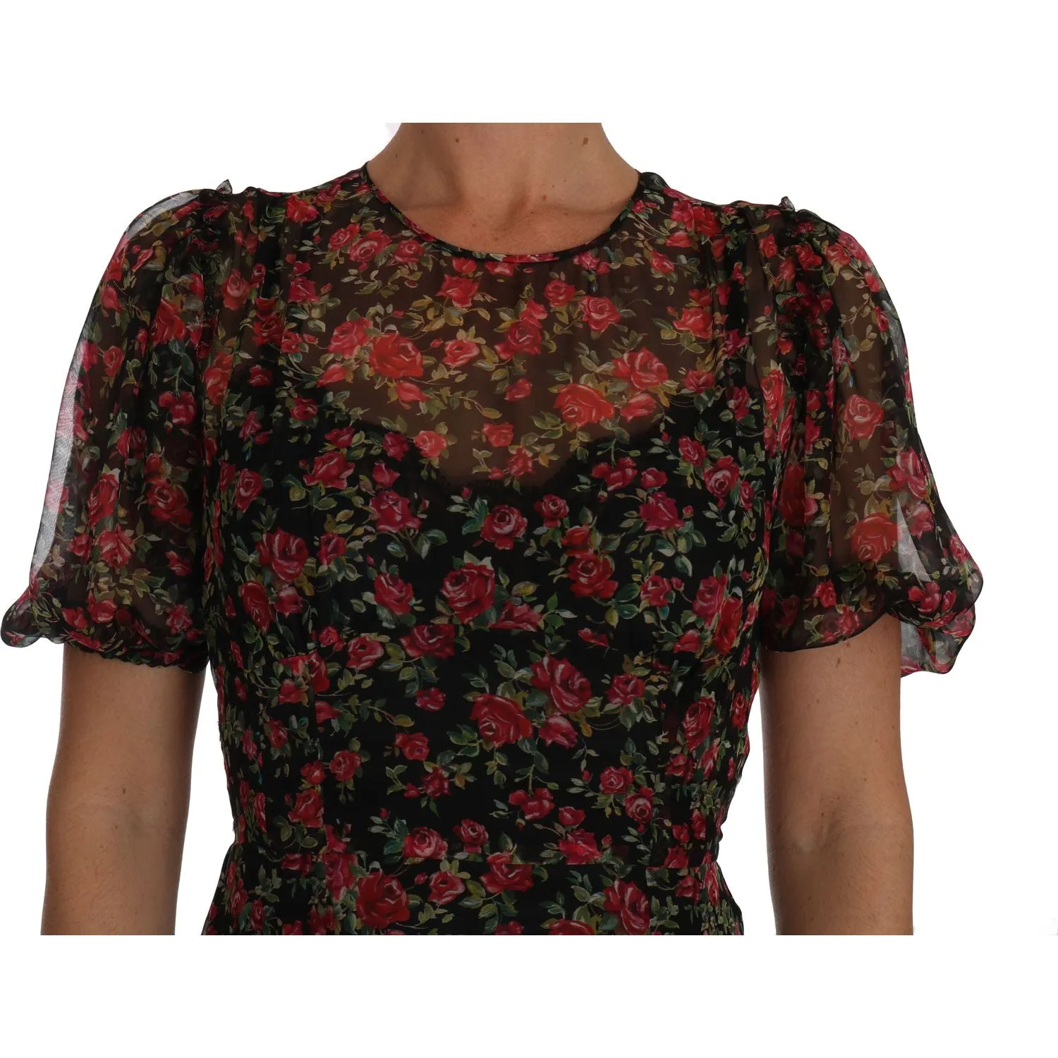 Dolce & Gabbana Elegant Floral A-Line Silk Dress