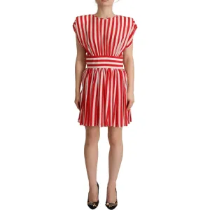 Dolce & Gabbana Elegant Striped Silk A-Line Mini Dress