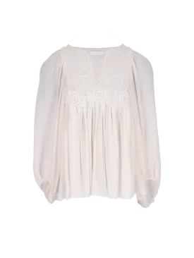 flowy silk blouse