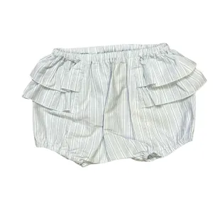 Light Blue Stripe Baby Ruffle Bloomer